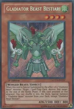 Yugioh! LP Gladiator Beast Bestiari - LCGX-EN237 - Secret Rare - 1st Edition Lig - Image 1
