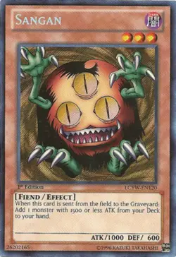 Yugioh! HP Sangan - LCYW-EN120 - Secret Rare - Unlimited Edition Heavily Played, - Image 1