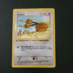 DMG Pokemon Card Doduo Shadowless 1st Edition Base Set Common 48/102 - Image 1