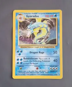 Gyarados 6/102 Holo Pokemon Card- 1999 Base Set LP MP - Image 1
