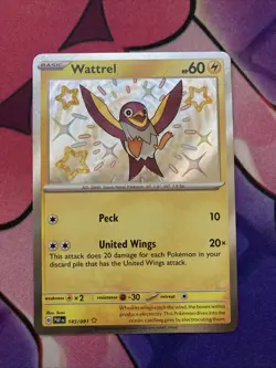 Wattrel 145/091 SV: Paldean Fates Holo Shiny Rare Near Mint English Pokemon Card - Image 1