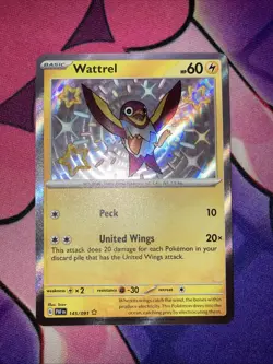 Wattrel 145/091 SV: Paldean Fates Holo Shiny Rare Near Mint English Pokemon Card - Image 2