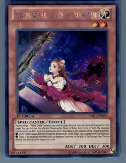 Yugioh Gwenhwyfar, Queen Of Noble Arms LVAL-EN086 Secret Rare Holo Card - Image 1