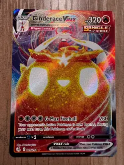 Cinderace VMAX 045/264 Swsh08: Fusion Strike Holo - Pokemon Card - Image 1