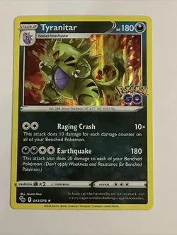 Tyranitar 43/78 Pokemon GO Holo Rare Pokemon Card Pokemon TCG NM A-36 - Image 1