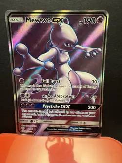 Pokemon Mewtwo GX TCG Full Art Ultra Rare Holo Card 72/73 Shining Legends - Image 1