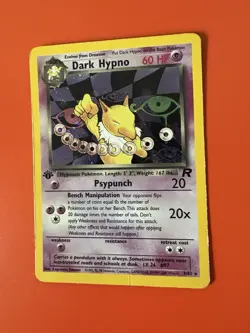 1st Edition DARK HYPNO Holo Pokemon Card - WOTC - Team Rocket - 9/82 - MP - Image 1