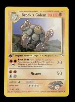 Pokemon TCG Gym Heroes Set Brock's Golem 20/132 1st Edition (Non-holo) - Image 1