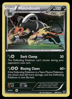 2013 Plasma Blast Set Pokemon Card 056 Houndoom LP - Image 1