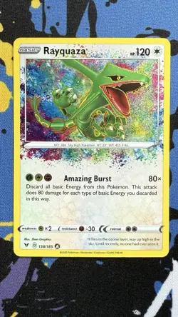 Pokemon Sword & Shield Vivid Voltage Rayquaza 138/185 Amazing Rare NM - Image 1