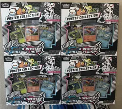 Pokemon TCG Black Bolt & White Flare Poster Collection Lot Of 4 Brand New Sealed - Image 1
