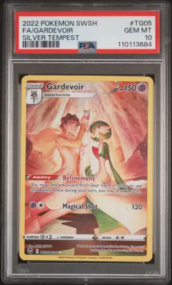 2022 Pokemon Sword & Shield Silver Tempest Gardevoir #TG05 Fa PSA 10 - Image 1
