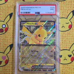 2025 POKEMON PRE EN-PRISMATIC EVOLUTIONS #028 PIKACHU EX PSA 9 - Image 1