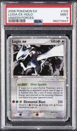 2005 POKEMON EX UNSEEN FORCES #105 LUGIA EX-HOLO PSA 9 - Image 1