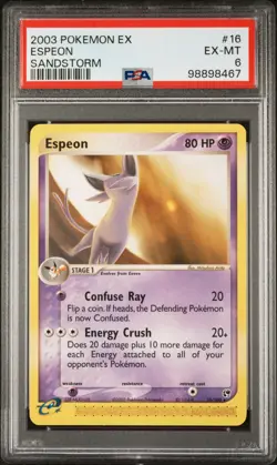 Pokemon TCG Espeon 16/100 EX Sandstorm Non-Holo 2004 PSA 6 - Image 1