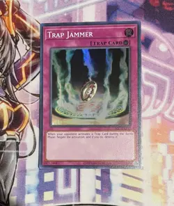YuGiOh! TCG Trap Jammer IOC-EN110 Super Rare Unlimited 25th Anniversary NM - Image 1