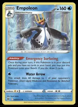 2022 Brilliant Stars Set Pokemon Card 037 Empoleon NM - Image 1