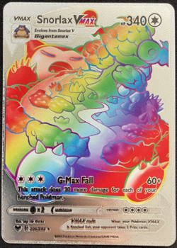 Snorlax Vmax Rainbow Silver Foil Textured Display Card - Image 1