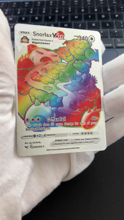 Snorlax Vmax Rainbow Silver Foil Textured Display Card - Image 2