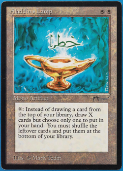 Aladdin's Lamp Arabian Nights HEAVILY PLD Artifact Rare CARD (505813) ABUGames - Image 1