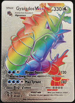 Gyarados Vmax Rainbow Silver Foil Textured Display Card - Image 1