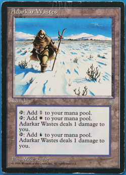 Adarkar Wastes Ice Age HEAVILY PLD Land Rare MAGIC CARD (ID# 505803) ABUGames - Image 1