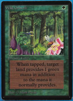 Wild Growth Beta HEAVILY PLD Green Common MAGIC MTG CARD (ID# 505801) ABUGames - Image 1