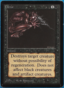Terror Beta HEAVILY PLD Black Common MAGIC GATHERING CARD (ID# 505798) ABUGames - Image 1