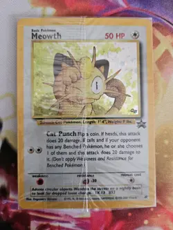 Pokemon Card Meowth #10 Black Star Promo Holo Swirl NM Wrapped - Image 1