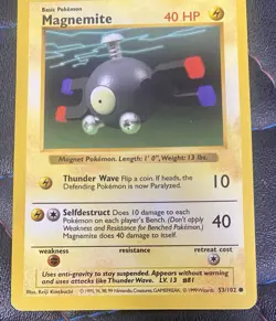 Magnemite 53/102 Common Base Set (Shadowless) Pokemon Card - Image 1