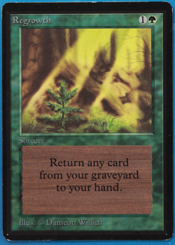 Regrowth Beta HEAVILY PLD Green Uncommon MAGIC MTG CARD (ID# 505793) ABUGames - Image 1
