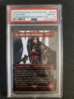 MTG Final Fantasy Commander Clive, Ifrit's Dominant Borderless Surge Foil PSA 10 - Image 1