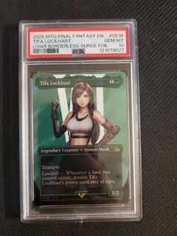 MTG Final Fantasy Commander Tifa Lockheart Boderless Surge Foil PSA 10 - Image 1