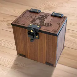 MTG Deck Box: Wizard Raccoon, 100+ Cards, Dice Tray, Commander EDH Handmade Wood - Image 3
