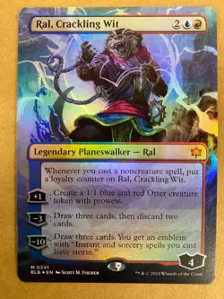 MTG 1x FOIL BORDERLESS Ral, Crackling Wit 341 Bloomburrow Magic Gathering x1 NM - Image 1