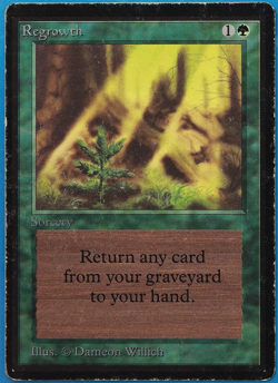 Regrowth Beta HEAVILY PLD Green Uncommon MAGIC MTG CARD (ID# 505792) ABUGames - Image 1