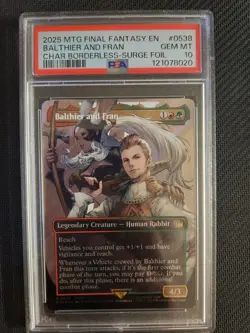 MTG Final Fantasy Commander Balthier and Fran Borderless Surge Foil PSA 10 - Image 1