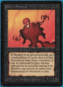 Nether Shadow Beta HEAVILY PLD Black Rare MAGIC MTG CARD (ID# 505787) ABUGames - Image 1