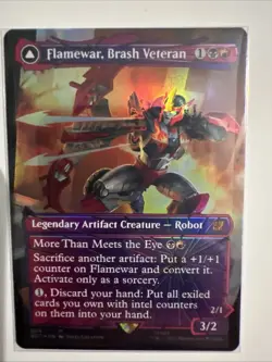 MTG Magic the Gathering Flamewar, Brash Veteran Foil Shattered Glass - Image 1