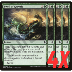 MTG Swell of Growth (Battle for Zendikar) 191/274 (NEAR MINT) (4X) - Image 1