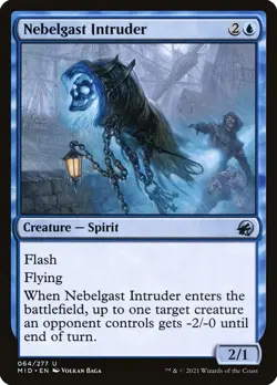 Nebelgast Intruder 64 MID MTG Blue Foil Spirit Flash Flying Uncommon 2021 Baga - Image 1