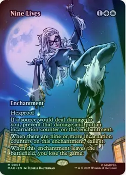 1 x Nine Lives - Borderless- Foil - Marvel Universe Eternal - Legal - LP - MTG - Image 1