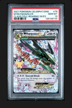 Pokemon PSA 10 Mega M Rayquaza EX #76/108 Classic Collection Celebrations 2021 - Image 1