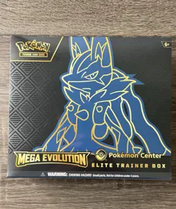 Pokemon TCG Mega Evolution Pokemon Center ETB Lucario - SEALED, IN HAND - Image 1