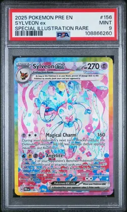 MINT✨ 2025 Pokemon EN Prismatic Evolutions Sylveon EX 156 Special Illust PSA 9 - Image 1