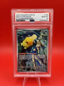 2025 POKEMON DRI EN-DESTINED RIVALS ILLUSTRATION RARE MISTY'S PSYDUCK PSA 10 - Image 1