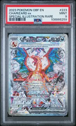 MINT✨ 2023 Pokemon OBF EN Obsidian Flames Charizard EX 223 Special Illust PSA 9 - Image 1