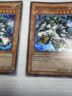 Yugioh AST-023 Zaborg the Thunder Monarch Super Rare Lp Vintage X2 - Image 3