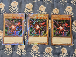 Red-Eyes Black Dragon x3 Platinum Secret Rare 4th Art RA04-EN109 Playset Yugioh - Image 1