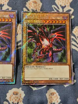 Red-Eyes Black Dragon x3 Platinum Secret Rare 4th Art RA04-EN109 Playset Yugioh - Image 4